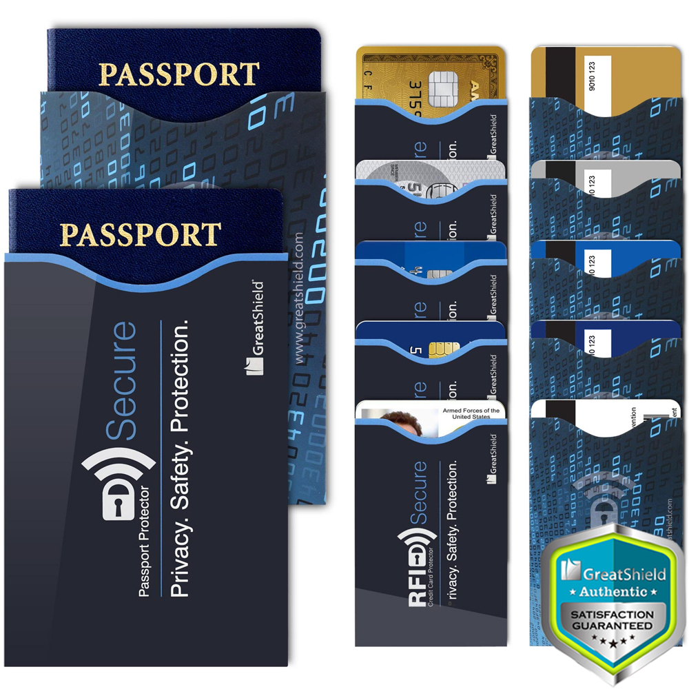 GreatShield 15 Pack Slim RFID Blocking Identity Card Passport